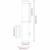Buitenwandlamp Zwart 10.5 x 6 x 35 cm Roestvrij staal - thumbnail