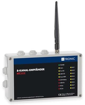H-Tronic HT200E Radiografische ontvanger 8-kanaals Frequentie: 868.35 MHz, 869.05 MHz, 869.55 MHz 12 V Bereik max. (in het vrije veld): 200 m H-Tronic HT200E Radiografische ontvanger 8-kanaals Frequentie: 868.35 MHz, 869.05 MHz, 869.55 MHz 12 V Bereik max. (in het vrije veld): 200 m