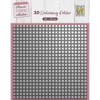 Nellie's Choice • 3d embossing folder achtergrond blokjes 15x15cm - thumbnail