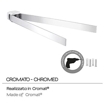 Dubbele Handdoekhouder Sapho Pirenei Draaibaar 35.9 cm Chroom Sapho