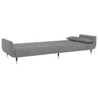 Slaapbank 2-zits met 2 kussens fluweel lichtgrijs - thumbnail