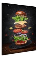 Schilderij - Bouw je Hamburger, Premium Print op Canvas - thumbnail