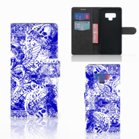 Telefoonhoesje met Naam Samsung Galaxy Note 9 Angel Skull Blauw - thumbnail