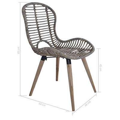 Eetkamerstoelen 2 st natuurlijk rattan bruin