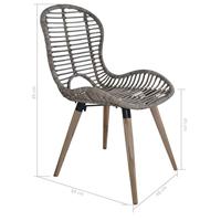Eetkamerstoelen 2 st natuurlijk rattan bruin - thumbnail