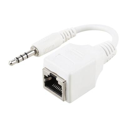 Cat5 RJ45 aansluiting op 3.5mm 4 polig Male Plug Audio Ethernet LAN-netwerkadapter totale lengte: ongeveer 13cm