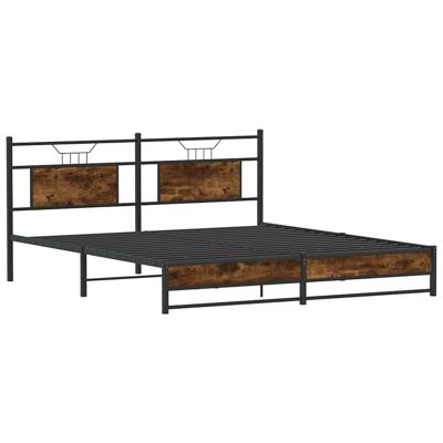 Bedframe zonder matras metaal gerookt eikenkleurig 180x200 cm