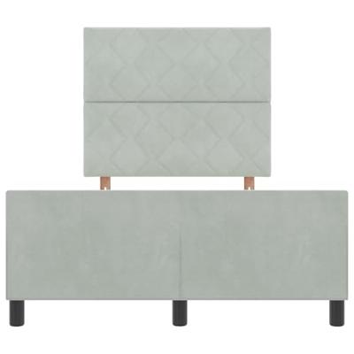 Bedframe met hoofdeinde Lichtgrijs 120 x 200 cm Fluweel