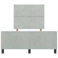 Bedframe met hoofdeinde Lichtgrijs 120 x 190 cm Fluweel - thumbnail
