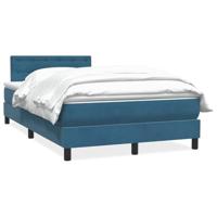 Boxspring met matras fluweel donkerblauw 120x210 cm - thumbnail