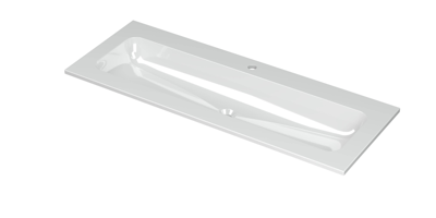 INK Aspekt Wastafel Porselein Centraal met 1 Kraangat - 1200x450x15 mm - Glans Wit