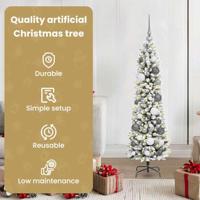 VidaXL Kunstkerstboom met 150 led wit 120 cm pvc en metaal en plastic - thumbnail