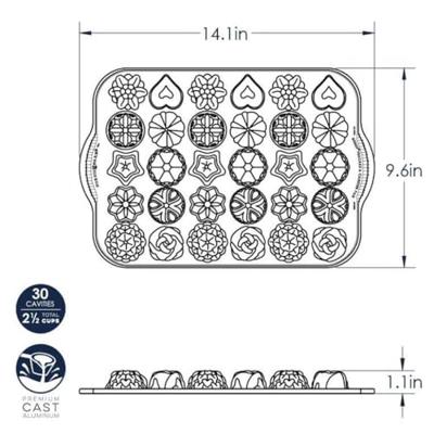 Nordic Ware Bakvorm Teacakes & Candies Bundt Koper - 30 stuks - thumbnail