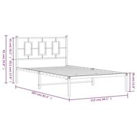 Bedframe met hoofdbord metaal zwart 107x203 cm - thumbnail