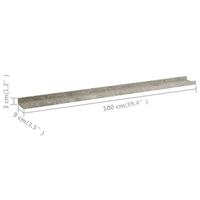 VidaXL Wandschappen 2 st 100x9x3 cm betongrijs - thumbnail