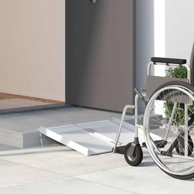 VidaXL Rolstoelhelling 270 kg zilver 62 x 73 x 5 cm aluminium