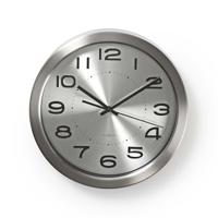 Nedis CLWA010MT30SR Ronde Wandklok Diameter 30 Cm Roestvrij Staal - thumbnail