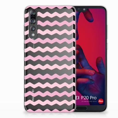 Huawei P20 Pro TPU bumper Waves Roze Huawei P20 Pro TPU bumper Waves Roze