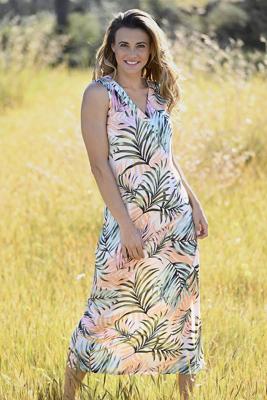 Lang nachthemd bonte palmbladeren