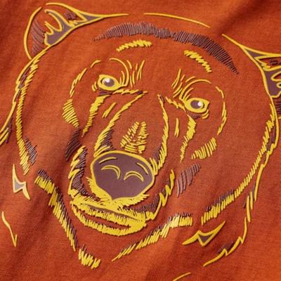 Kindershirt met lange mouwen dierenprint 116 lichtroestkleurig