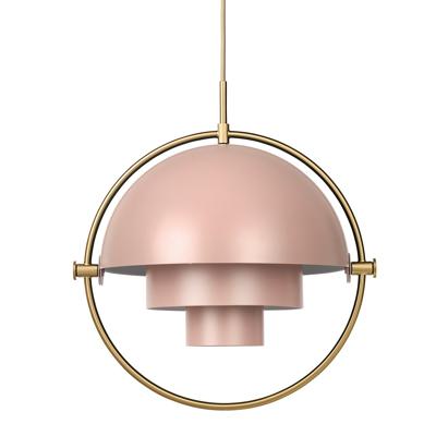 Gubi Multi-Lite Hanglamp - Messing & Mat Roze