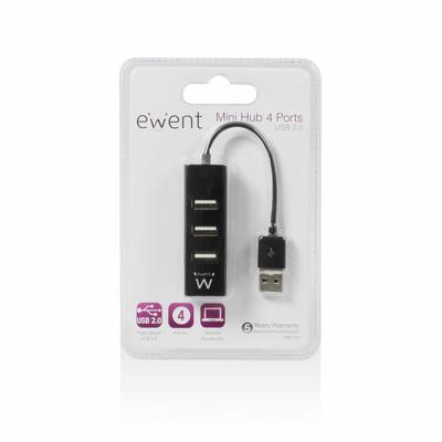 USB-HUB Ewent EW1123 Zwart