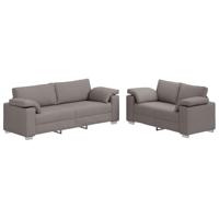 Bankstel 2 pcs Taupe 219 x 77 x 82 cm Stof - thumbnail