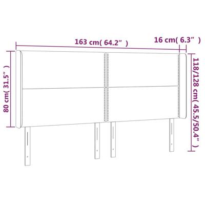 Hoofdbord met randen 163x16x118/128 cm kunstleer wit - thumbnail