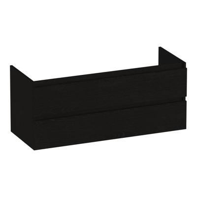 Brauer Joy - Onderkast - 120 cm - met 2 Softclose Lades Greeploos en 2 Sifon Uitsparingen - Timber Black