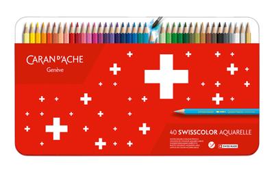 Kleurpotloden Caran d&apos;Ache Swisscolor aquarel 40 stuks assorti
