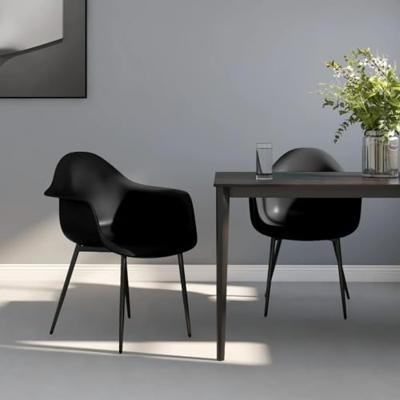 Eetkamerstoelen 2 st PP zwart