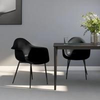 Eetkamerstoelen 2 st PP zwart - thumbnail