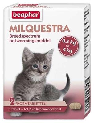Beaphar Milquestra Ontwormingsmiddel Katten en Kittens 0.5 - 4KG Beaphar Milquestra Ontwormingsmiddel Katten en Kittens 0.5 - 4KG