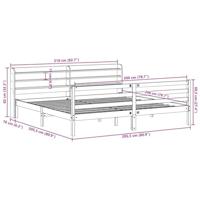Bedframe met hoofdbord massief grenenhout 200x200 cm - thumbnail
