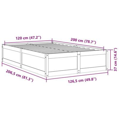 Bedframe zonder matras massief grenenhout 120x200 cm