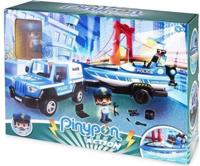 Famosa Pinypon - politiewagen met trailer, boot en speelfiguur - thumbnail