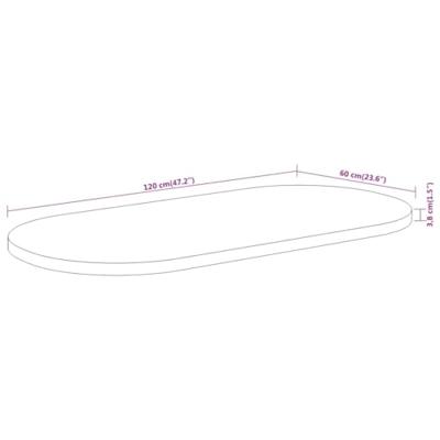 Tafelblad ovaal 120x63,8,5 cm massief acaciahout