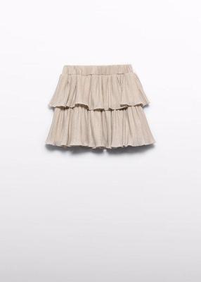 Abel & Lula Meisjes gebreid met plooien - Goud