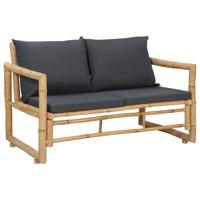 Tuinbank met kussens 115 cm bamboe - thumbnail
