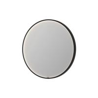 Spiegel INK SP24 100x4x100 cm incl. direct LED-Verlichting Rondom en Spiegelverwarming Geborsteld Metal Black - thumbnail