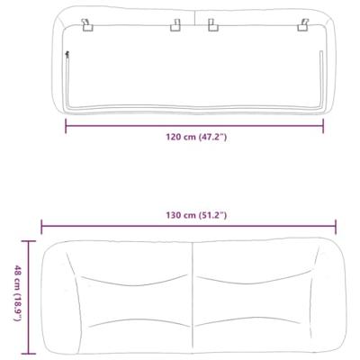 Hoofdbordkussen 120 cm stof zwart