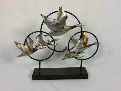 Vensterdecoratie Ganzen in Cirkels Vensterdecoratie Ganzen in Cirkels