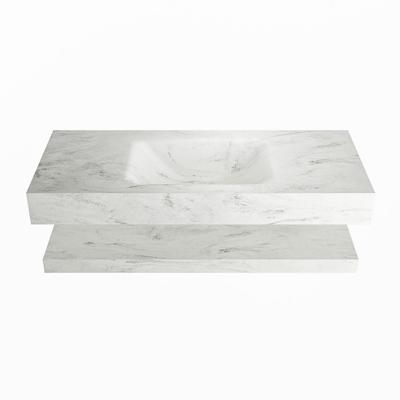 MONDIAZ ALAN-DLUX 110cm planchet Opalo. Vrijhangende wastafel CLOUD midden 1 kraangat, kleur Opalo.