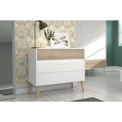 Ladekast - AALBORG - 3 lades - Wit - Scandinavische stijl - 90,8 x 40 x 77,5 - PARISOT