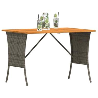 Tuintafel met acaciahouten blad 105x75x72 cm poly rattan grijs Tuintafel met acaciahouten blad 105x75x72 cm poly rattan grijs