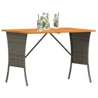 Tuintafel met acaciahouten blad 105x75x72 cm poly rattan grijs - thumbnail