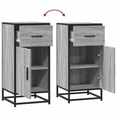 Dressoir 35,5x35x76 cm bewerkt hout en metaal grijs sonoma Dressoir 35,5x35x76 cm bewerkt hout en metaal grijs sonoma