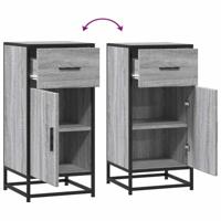 Dressoir 35,5x35x76 cm bewerkt hout en metaal grijs sonoma - thumbnail