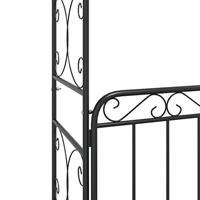 Tuinboog met poort 108x45x235 cm staal zwart - thumbnail