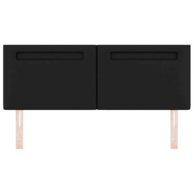 Hoofdbord met LED -striplichten Wandgemonteerd Zwart 144 cm PVC - thumbnail